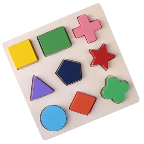Luckywaqng Montessori Toys for 1 2 3 Years Old Toddlers Wooden Shape Sorter Toys for Baby Boys Girls 13 Sorting & Stacking Educational Learning Shape Color Puzzle Toys (Beige, One Size) von Luckywaqng