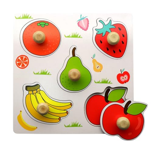 Luckywaqng Obst Greifen Bord Puzzle Puzzle Spielzeug Montessori Frühen Bildung 1 2 3 Jahre Alten Und Mädchen Bord Für Erwachsene Und Kinder (A, One Size) von Luckywaqng