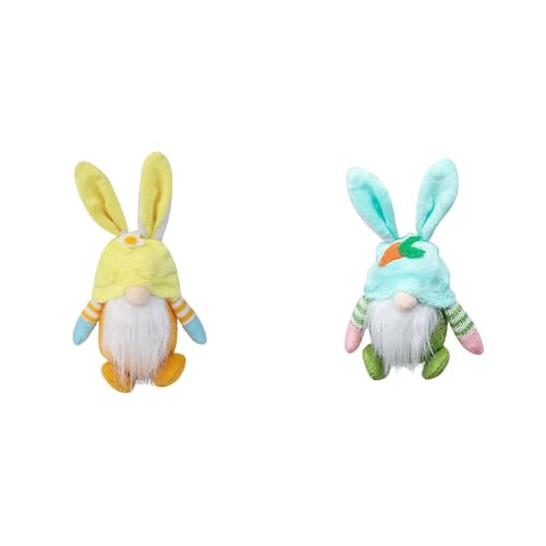 Luckywaqng Osterdekoration, Ornamente, Geschenke, Puppe, Feiertag, gesichtsloser Tag, Plüschtier Mit Mehr Als 30 Interaktiven Geräuschen Und Reaktionen (Yellow*1+Green*1, One Size) von Luckywaqng