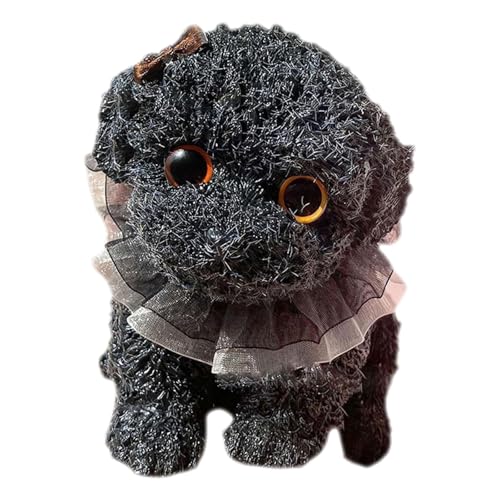 Luckywaqng Oversized Teddy Dog Pinch Music Poodle Large Decoration for A Simulation Toy Dog Pinch Kuscheltier (Black, One Size) von Luckywaqng