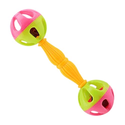 Luckywaqng Pc Bird Parrot Toy Rattle Birds Fun Plastic Double Headed Bell Pet Toys Small and Medium Birds Foraging Foot Toy Bird Toys Pet Compatible with Motorikschleifen (Pink, One Size) von Luckywaqng