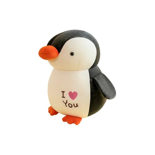 Luckywaqng Penguin Stuffed Animal Valentines Day 9.8in Cute Penguin Plush Doll Toys for Girl Hugging Valentines Day Dolls Puppen (Black, One Size) von Luckywaqng