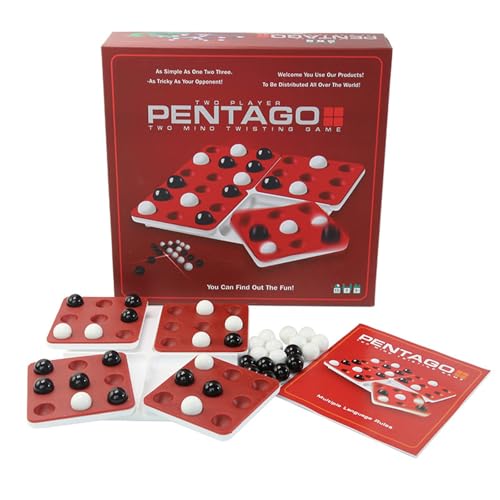 Luckywaqng Pentago Board Game Family Bar Contest Game Chess Children Classic Game Intellectual Development Toy Deckkartenspiele (Red, One Size) von Luckywaqng
