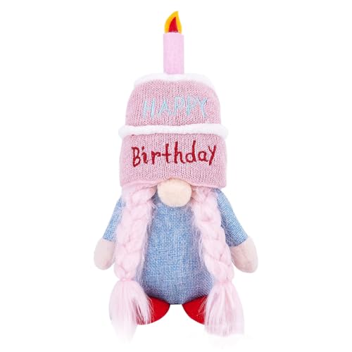 Luckywaqng Plüschdekoration mit Gnomenmotiv und gesichtslose Puppe für Geburtstagsfeiern Puppenzubehör (Pink, One Size) von Luckywaqng