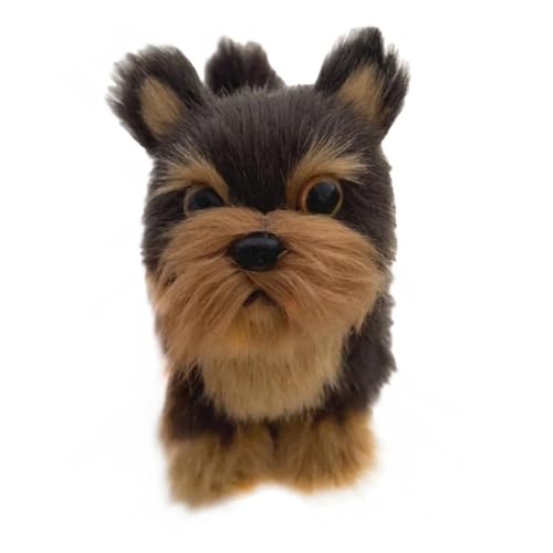 Luckywaqng Plush Dog Cuddly Dog Toy Realistic Plush Dog Stuffed Animal Puppy Toys for Kids Adult The Stuffed Dog Realistic Stuffed Animal Puppenbettzeug (Coffee, One Size) von Luckywaqng