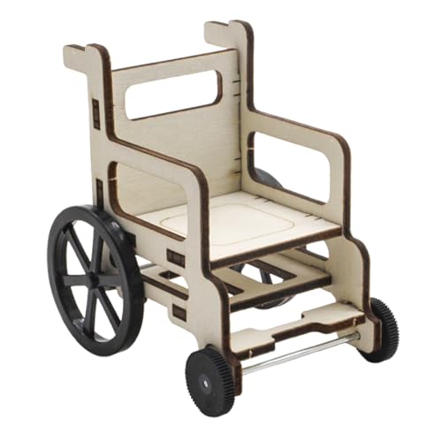 Luckywaqng Rollstuhlspielzeug DIY Puppenhaus Miniatur Leichtes Rollstuhlmodell Spielzeug Rollstuhlmodell Nr. 1 Grund- und Sekundarschüler Handgefertigte Kunst Und Handwerk Für (Beige, One Size) von Luckywaqng