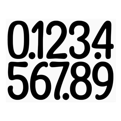 Luckywaqng Schild Gestalten 4 Inch Number Vinyl Label Stickers Self Adhesive Number Decals Large Mailbox Number Signs Number Labels for Car Home Multicolor Felgenrandaufkleber Auto (BK1, One Size) von Luckywaqng