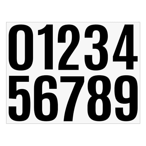 Luckywaqng Schild Gestalten 4 Inch Number Vinyl Label Stickers Self Adhesive Number Decals Large Mailbox Number Signs Number Labels for Car Home Multicolor Felgenrandaufkleber Auto (BK2, One Size) von Luckywaqng