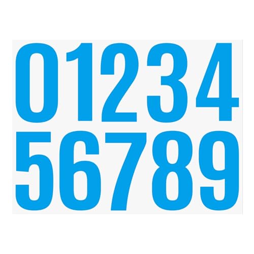 Luckywaqng Schild Gestalten 4 Inch Number Vinyl Label Stickers Self Adhesive Number Decals Large Mailbox Number Signs Number Labels for Car Home Multicolor Felgenrandaufkleber Auto (Blue, One Size) von Luckywaqng