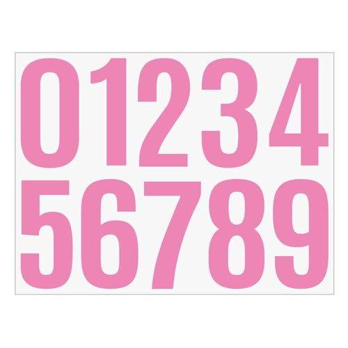 Luckywaqng Schild Gestalten 4 Inch Number Vinyl Label Stickers Self Adhesive Number Decals Large Mailbox Number Signs Number Labels for Car Home Multicolor Felgenrandaufkleber Auto (Pink, One Size) von Luckywaqng
