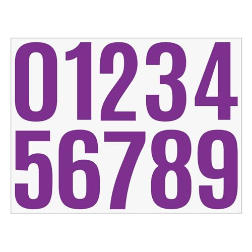 Luckywaqng Schild Gestalten 4 Inch Number Vinyl Label Stickers Self Adhesive Number Decals Large Mailbox Number Signs Number Labels for Car Home Multicolor Felgenrandaufkleber Auto (Purple, One Size) von Luckywaqng