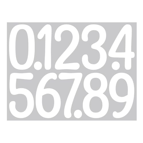 Luckywaqng Schild Gestalten 4 Inch Number Vinyl Label Stickers Self Adhesive Number Decals Large Mailbox Number Signs Number Labels for Car Home Multicolor Felgenrandaufkleber Auto (WH1, One Size) von Luckywaqng