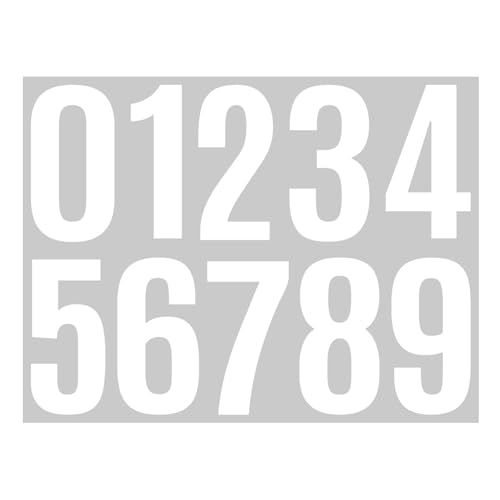 Luckywaqng Schild Gestalten 4 Inch Number Vinyl Label Stickers Self Adhesive Number Decals Large Mailbox Number Signs Number Labels for Car Home Multicolor Felgenrandaufkleber Auto (WH2, One Size) von Luckywaqng