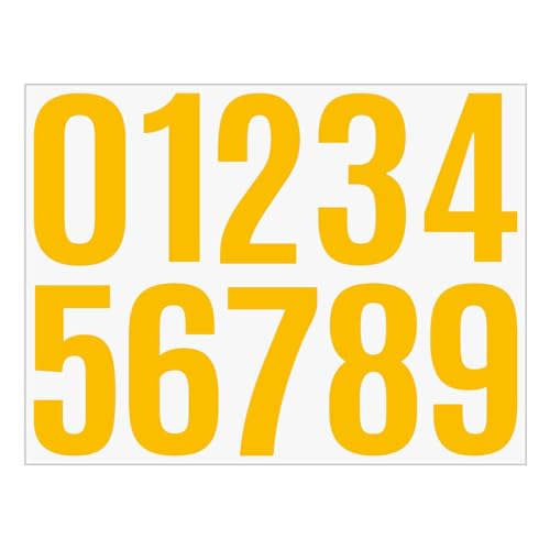 Luckywaqng Schild Gestalten 4 Inch Number Vinyl Label Stickers Self Adhesive Number Decals Large Mailbox Number Signs Number Labels for Car Home Multicolor Felgenrandaufkleber Auto (Yellow, One Size) von Luckywaqng