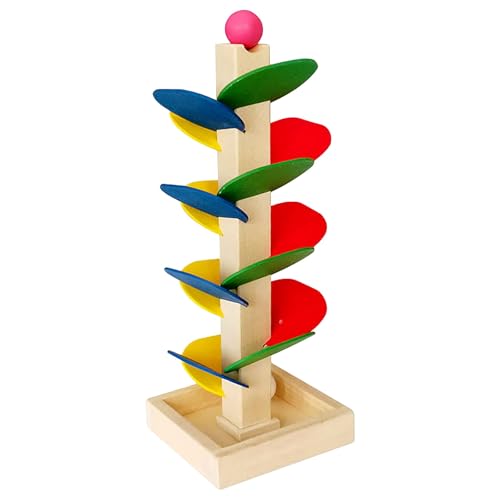 Luckywaqng Set of Small Toy Wooden Tree Toy Wooden Tree Detachable Leaves Small Running Track Game Colored Children's Educational Toy Building Baby Kleinkindspielzeug (Yellow, One Size) von Luckywaqng