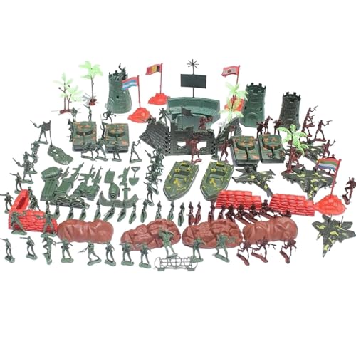Luckywaqng Soldier Toy Set Kids Toys 290PCS Action Figures Set Strategy Soldiers Armament Playset Plastic Kids Toy Kit 4cm Soldiers Men Base Table Scene Suppl Zählrahmen (Green, One Size) von Luckywaqng