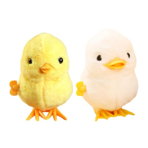 Luckywaqng Springendes Huhn Uhrwerk Spielzeug Simulation Plüsch Springen Interaktives Spielzeug Kleintier Kindergeburtstag Puppenhaus Puppen (Yellow, One Size) von Luckywaqng