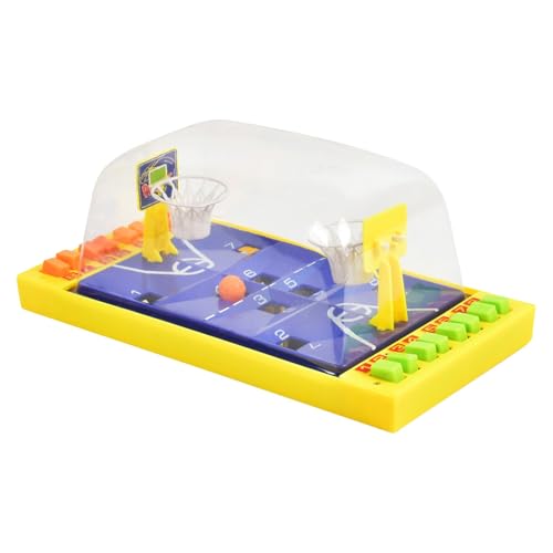 Luckywaqng Table Basketball Games for Kids Interactive Sports Toys Reaction and Attention Games for 5+ Years Family Fun No Battery Required Indoor Basketball Set Lernuhren (Yellow, One Size) von Luckywaqng