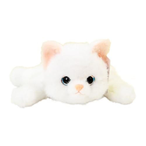 Luckywaqng Weighted Cat Stuffed Animals 0.6 Lbs Cute Realistic Plush Toys 11.8 Inch Soft Plushies for Kids Puppenkleidung 43 cm Junge (White, One Size) von Luckywaqng