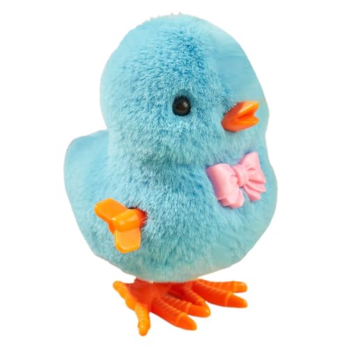 Luckywaqng Wind Up Plush Chick Toy Wind Up Kids' Toy Wind Up Chick Wind Up Chicken Clockwork Chick with Belly Muscles. Kuschelweich (Blue, One Size) von Luckywaqng