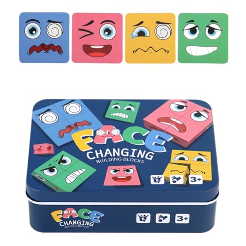 Luckywaqng Wooden Changing Cube Game 3D Puzzle Changing Cube Expression Puzzle Building Pattern Matching Game With Expression Cards 3D Puzzles Toy For Kids Adul Kleinkindspielzeug Für (Blue, One Size) Luckywaqng Wooden Changing Cube Game 3D Puzzle Changing Cube Expression Puzzle Building Pattern Matching Game With Expression Cards 3D Puzzles Toy For Kids Adul Kleinkindspielzeug Für (Blue, One Size) von Luckywaqng
