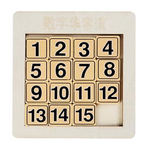 Luckywaqng Wooden Digital Klotski Puzzle Board A Brain Activating Unlocking Toy for Children to Pass Kunsthandwerk Für Erwachsene Liefert (Beige, One Size) von Luckywaqng