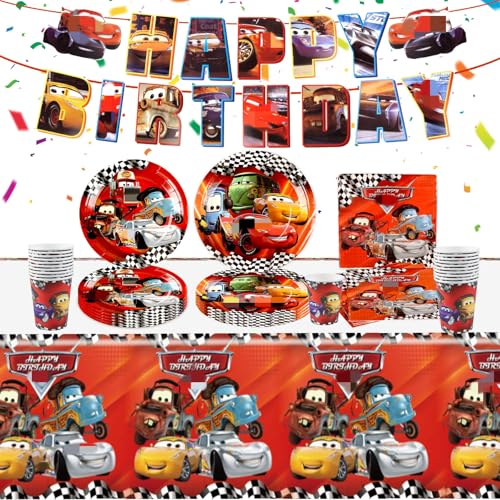 Car Geburtstagdeko Auto Partygeschirr Junge-52Pcs Rennauto Pappteller Set Tischdecke Happy Birthday Banner Kindergeburtstag Geburtstagsdeko Geschirr Teller Servietten Tassen Party Tableware Supplies Car Geburtstagdeko Auto Partygeschirr Junge-52Pcs Rennauto Pappteller Set Tischdecke Happy Birthday Banner Kindergeburtstag Geburtstagsdeko Geschirr Teller Servietten Tassen Party Tableware Supplies von Luclay