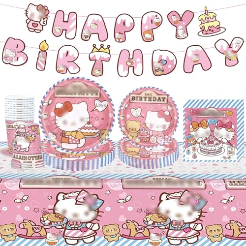 Katze Pappteller Kindergeburtstag Mädchen- Kity Geburtstag Geschirr Set Hello Geburtstagsdeko Partygeschirr Pappteller Tischdecke Birthday Banner Teller Servietten Tassen Party Tableware Supplies Deko Katze Pappteller Kindergeburtstag Mädchen- Kity Geburtstag Geschirr Set Hello Geburtstagsdeko Partygeschirr Pappteller Tischdecke Birthday Banner Teller Servietten Tassen Party Tableware Supplies Deko von Luclay