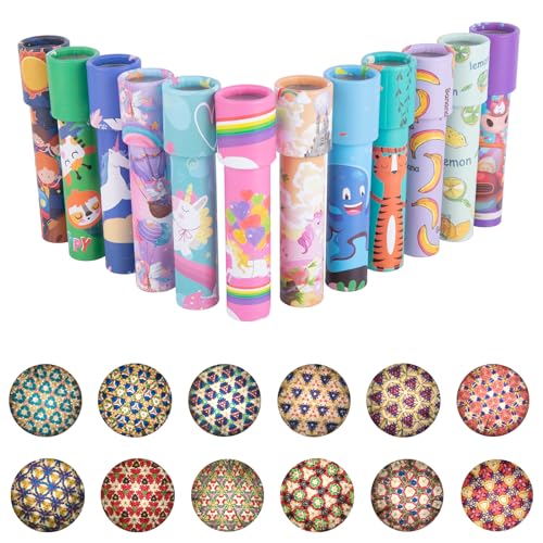 Luclay 12 Stück Klassisches Kaleidoskop Kinder Mitgebsel Retro Kaleidoskop Lernspielzeug Vintage für Kindergeburtstag Gastgeschenke Jungen Mädchen Party Christmas Klassenzimmer Preise Taschenfüller von Luclay