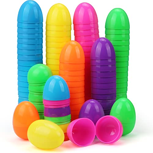 Luclay 98 Stück Bunte Befüllbare Plastik Ostereier für Eiersucher zum Befüllen mit Osterleckereien Frühlings- & Osterparty Tüten & Preise & Schokolade von Luclay