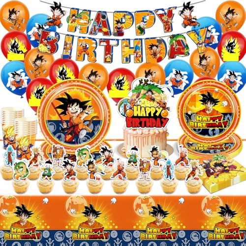Luclay Geburtstag Party Geschirr Deko Anime-87Pcs Dragon Ballons Pappteller Tischdecke Banner Geburtstags Birthday Cake Topper Tableware Supplies Servietten Tassen Für Kindergeburtstag Junge Mädchen Luclay Geburtstag Party Geschirr Deko Anime-87Pcs Dragon Ballons Pappteller Tischdecke Banner Geburtstags Birthday Cake Topper Tableware Supplies Servietten Tassen Für Kindergeburtstag Junge Mädchen von Luclay