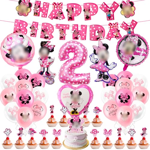 Luclay MN2 Luftballons Minie Kinder Geburtstag Deko Mädchen - 52Pcs Geburtstagsdeko Hintergrund, Latexballons Tortendeko Geburtstag, Folienballon Minie Mouse für Party, Kindergeburtstage Luclay MN2 Luftballons Minie Kinder Geburtstag Deko Mädchen - 52Pcs Geburtstagsdeko Hintergrund, Latexballons Tortendeko Geburtstag, Folienballon Minie Mouse für Party, Kindergeburtstage von Luclay