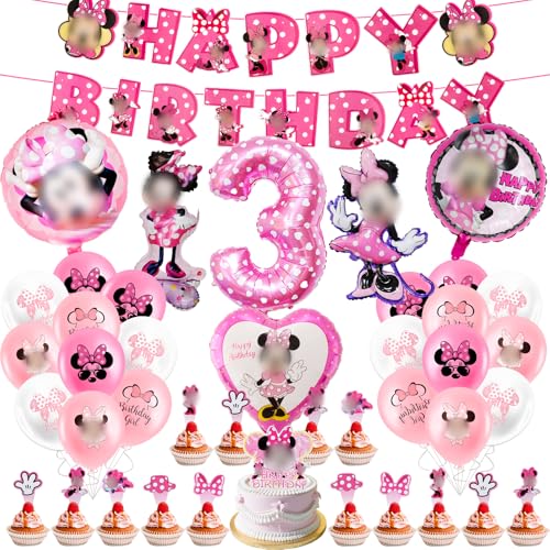 Luclay MN3 Luftballons Minie Kinder Geburtstag Deko Mädchen - 52Pcs Geburtstagsdeko Hintergrund, Latexballons Tortendeko Geburtstag, Folienballon Minie Mouse für Party, Kindergeburtstage Luclay MN3 Luftballons Minie Kinder Geburtstag Deko Mädchen - 52Pcs Geburtstagsdeko Hintergrund, Latexballons Tortendeko Geburtstag, Folienballon Minie Mouse für Party, Kindergeburtstage von Luclay