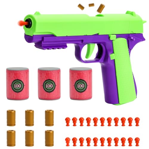 Schaumstoff-Blaster Pistole mit 300 Soft Foam Bullets - Sicherheitsspielzeug für Kinder ab 6 Jahre, Ungiftige Softpistole für Indoor/Outdoor Spiele, Sicherheitstraining von Lucywey