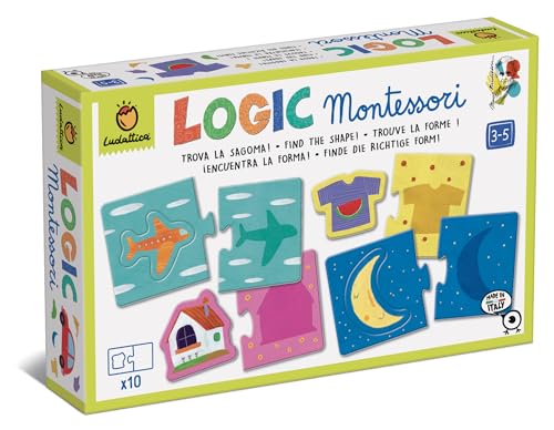 Ludattica - MONTESSORI SPIELE - Logic Montessori - Finde die richtige Silhouette! Lernspiel 3-5 Jahre - Made in Italy von Ludattica
