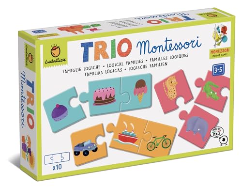 Ludattica - MONTESSORI SPIELE - Montessori Trio Entdecken Sie die Objektkategorien mit der Montessori-Methode! Lernspiel 3-5 Jahre - Made in Italy von Ludattica