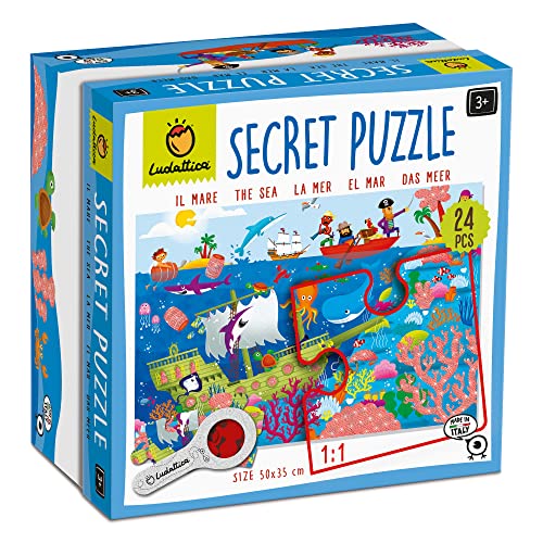 Ludattica - Secret Puzzle Das Meer - Puzzle 24 Teile Kinder 3+ - Zwei Spiele in einem - Made in Italy von Ludattica