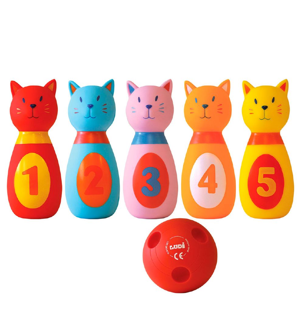 Ludi Bowling Set - Katzen - 6 Teile - Ludi - One Size - Spiele Ludi Bowling Set - Katzen - 6 Teile - Ludi - One Size - Spiele von Ludi