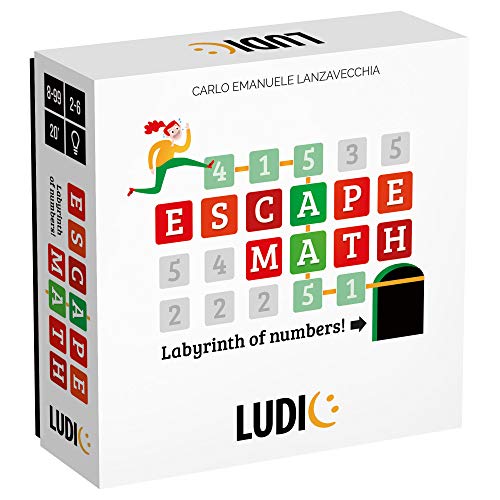 Ludic Escape Math Das Labyrinth der Zahlen Mu27514 Gesellschaftsspiel für die Familie für 2-6 Spieler, Made in Italy von Ludic