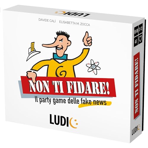 Ludic Vertrauen Sie Nicht dem Partyspiel der gefälschten Nachrichten It57366 Gesellschaftsspiel für die Familie für 3-12 Spieler, Made in Italy von Ludic