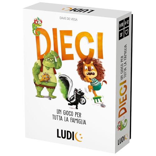 Ludic Zehn EIN Spiel Für Die ganze Familie It27613 Gesellschaftsspiel Für Die Familie Für 4-12 Spieler Made In Italy von Headu