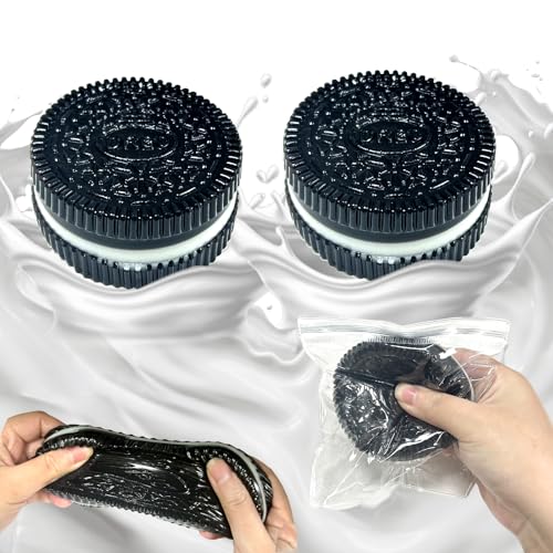 Ludihive Squishy, 2 Stück Squishy Toy Kleine Schwarze Sandwichkekse, Antistress Spielzeug, Squeeze Spielzeug, Kawaii Stress Squeeze Toy Geeignet für Kinder und Erwachsene von Ludihive