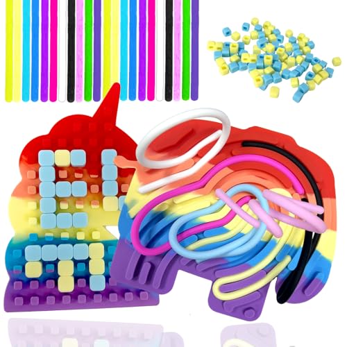 Ludihive Sensorik Activity Board, 2 Pcs Doppelseitiges Sensorik Spielzeug Regenbogen Einhorn & Elefant, Aktivitätsbrett Sensorisches, ADHD und Autismus Beruhigung für Kinder & Erwachsene von Ludihive