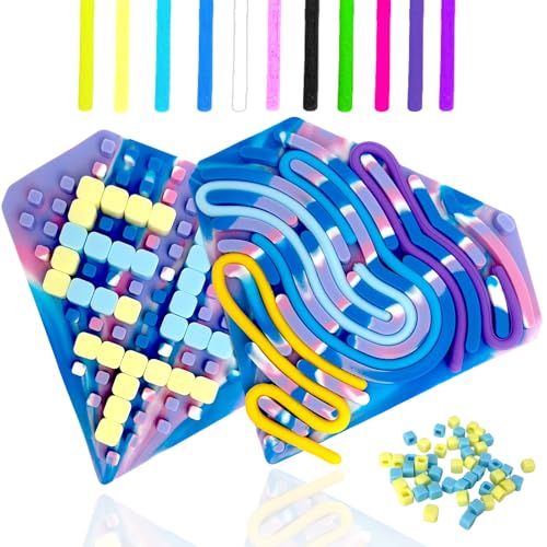 Ludihive Sensorik Activity Board, Blauer Batik Diamant Sensorik Spielzeug, Aktivitätsbrett Sensorisches, Angstzuständen, ADHD und Autismus Beruhigung, Sensorik Spielzeug für Kinder & Erwachsene von Ludihive