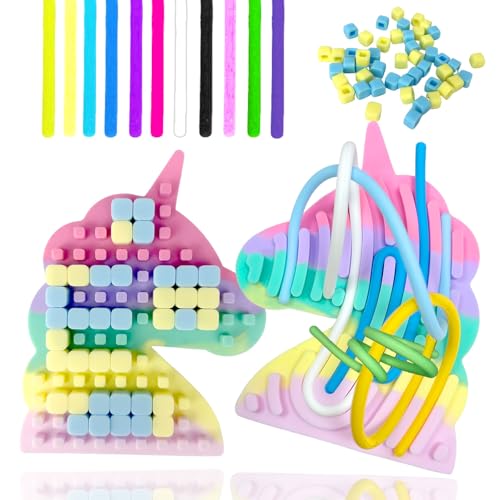 Ludihive Sensorik Activity Board, Doppelseitiges Sensorik Spielzeug, Aktivitätsbrett Sensorisches Macaron Einhorn, ADHD und Autismus Beruhigung, Sensorik Spielzeug für Kinder & Erwachsene von Ludihive