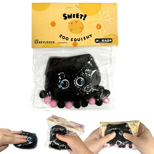 Ludihive Squishy, 1 Stück Squishy Toy, Antistress Spielzeug Schwarze Katze mit großen Augen, Squeeze Spielzeug, Kawaii Stress Squeeze Toy Geeignet für Kinder und Erwachsene von Ludihive