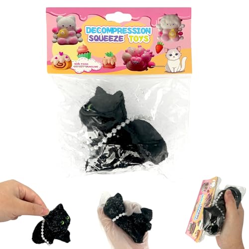 Ludihive Squishy, 1 Stück Squishy Toy Schwarze Perserkatze, Antistress Spielzeug, Squeeze Spielzeug, Kawaii Stress Squeeze Toy Geeignet für Kinder und Erwachsene von Ludihive