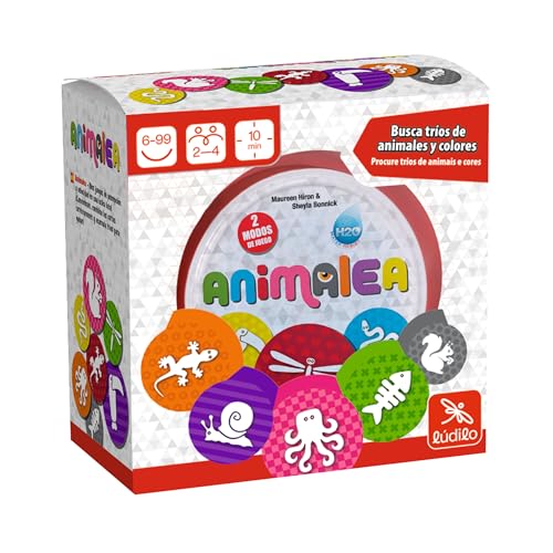 Ludilo Animalea | Brettspiele für Kinder ab 6 Jahren | Kartenspiel von 2 bis 4 Spielern | Lernspiele 6 Jahre | Brettspiel mit 64 Wasserdichten Karten von LUDILO