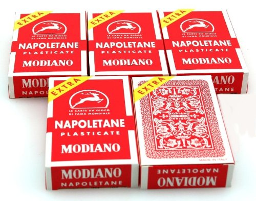 Fünferpaket Napoletane Spielkarten, SUPER von Modiano - Scopa/Briscola von Ludomax