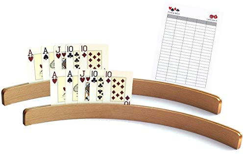 Ludomax Holz - Kartenhalter, 50cm (ohne Spielkarten) - Zweierpack inklusive Spielblock von Ludomax